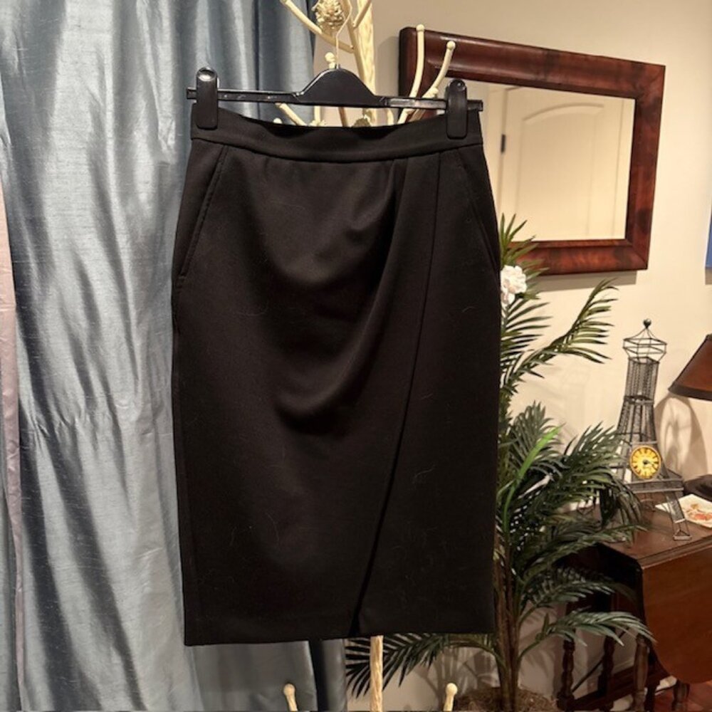 MAX MARA Fervida Jersey Skirt Black Worn Once Size 8 Sexy Draped Front $675!!